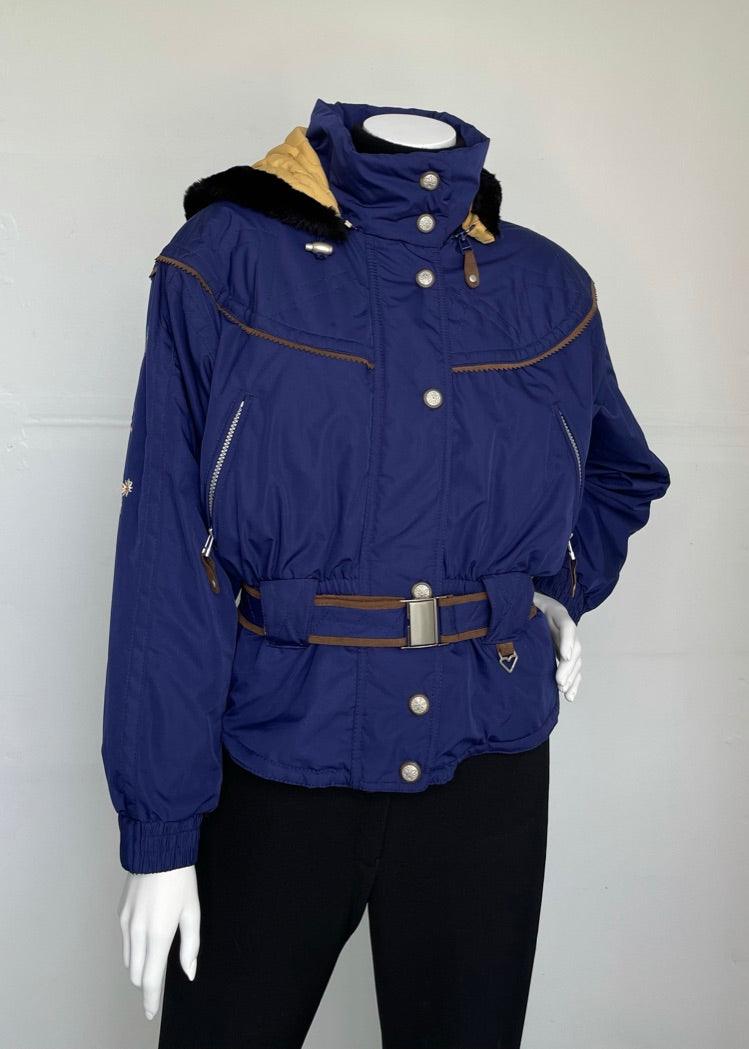 1990's Obermeyer Alpine-inspired Belted Coat - Snow Ghost Vintage Ski and Snow